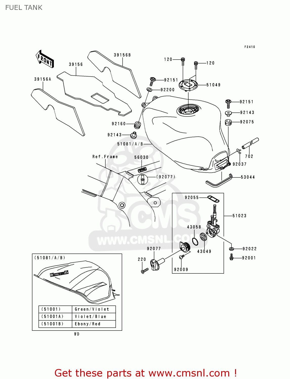 Kawasaki ZX900E1P NINJA ZX9R 2000 EUROPE UK FR IS NR FUEL TANK buy