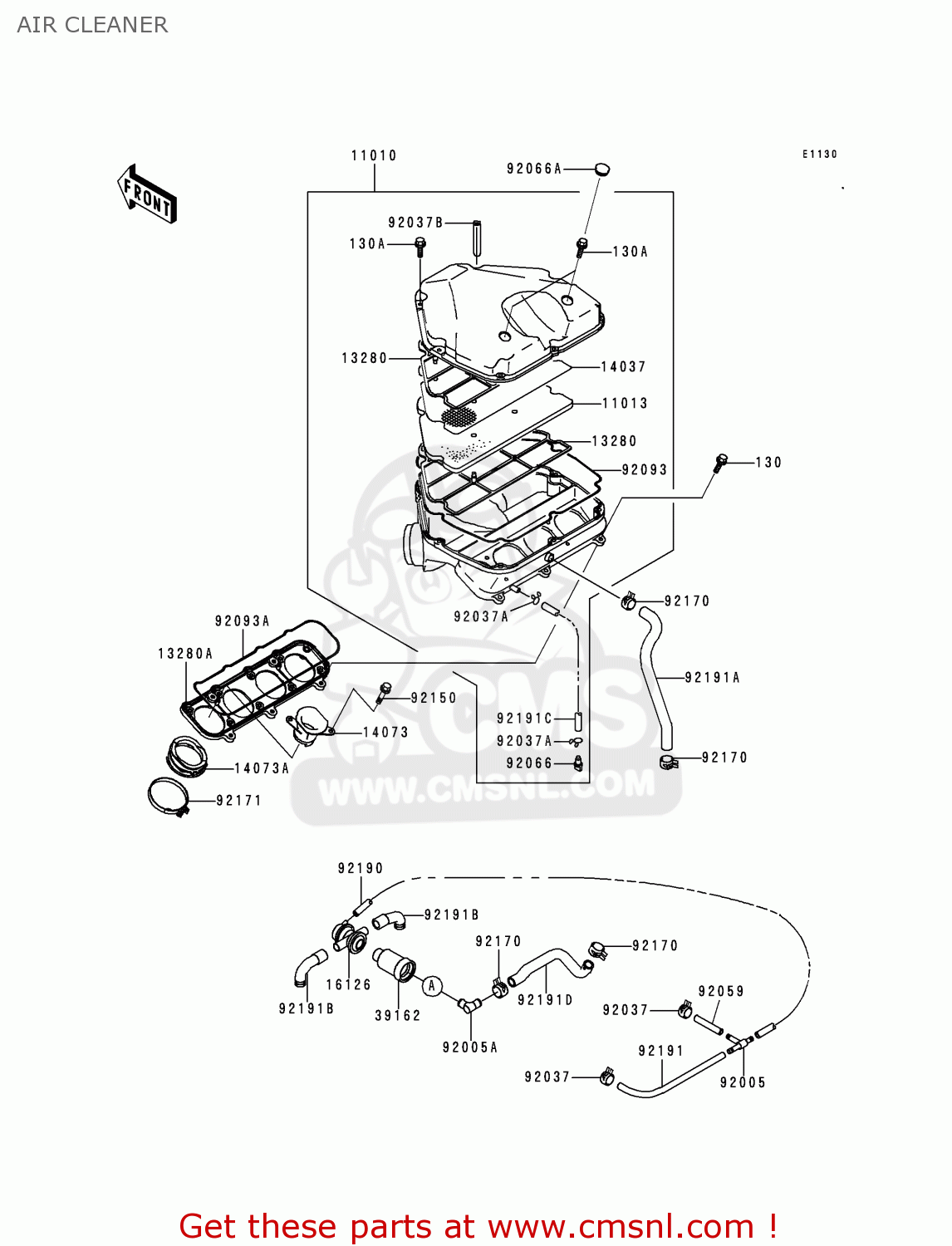AIR CLEANER ZX900E1P NINJA ZX9R 2000 EUROPE UK FR IS NR