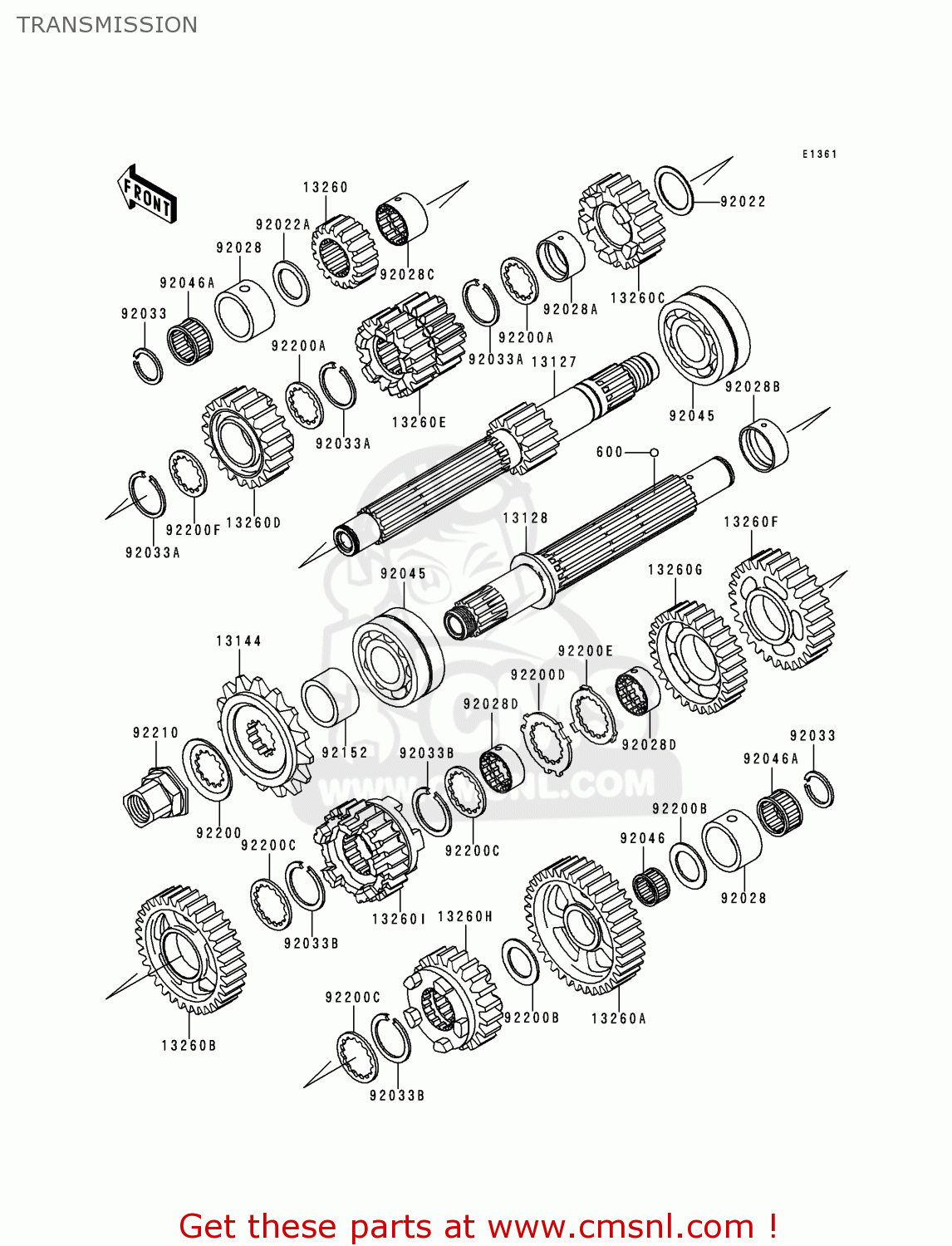 TRANSMISSION ZX900E1P NINJA ZX9R 2000 EUROPE UK FR IS NR