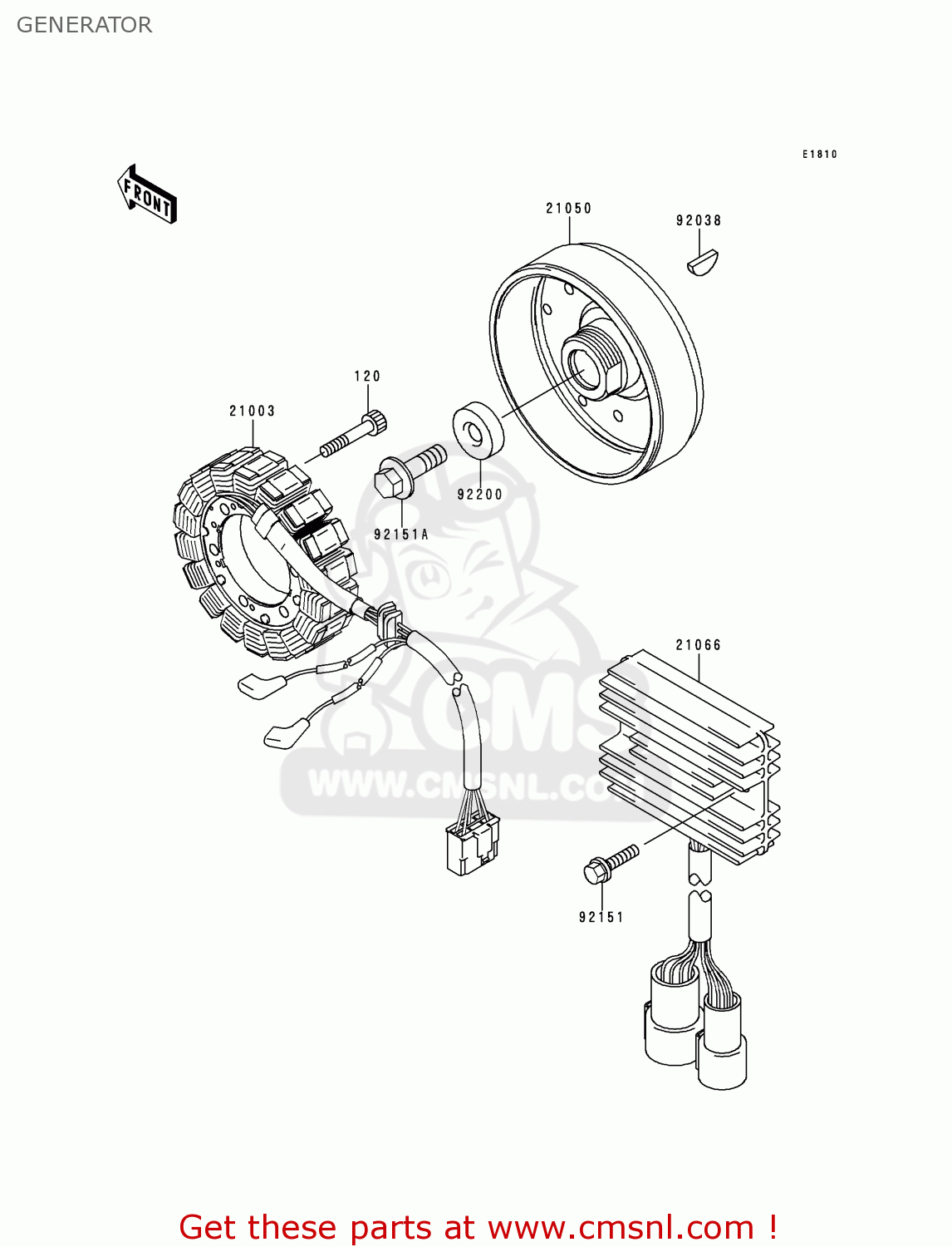 GENERATOR ZX900E1P NINJA ZX9R 2000 EUROPE UK FR IS NR