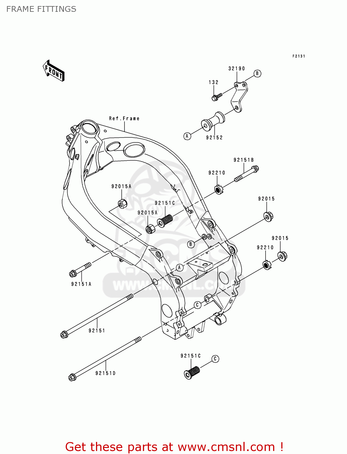 FRAME FITTINGS ZX900E1P NINJA ZX9R 2000 EUROPE UK FR IS NR
