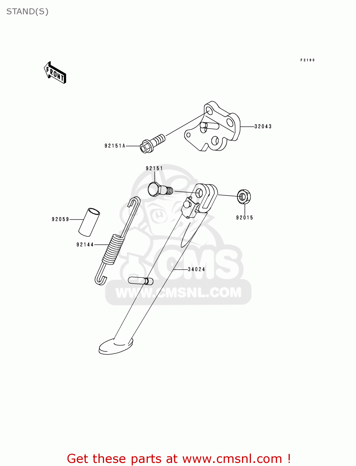 STAND(S) ZX900E1P NINJA ZX9R 2000 EUROPE UK FR IS NR