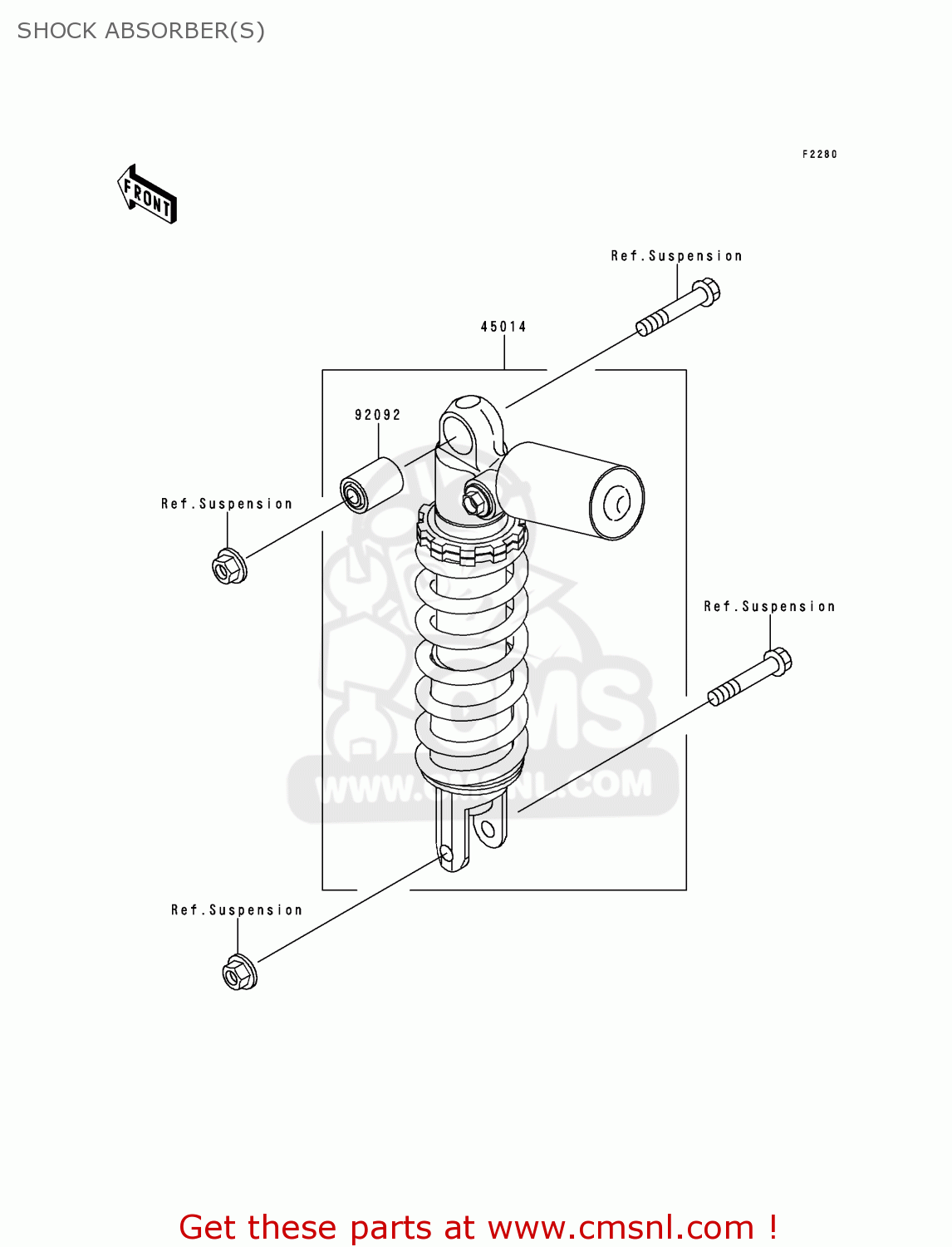 SHOCK ABSORBER(S) ZX900E1P NINJA ZX9R 2000 EUROPE UK FR IS NR