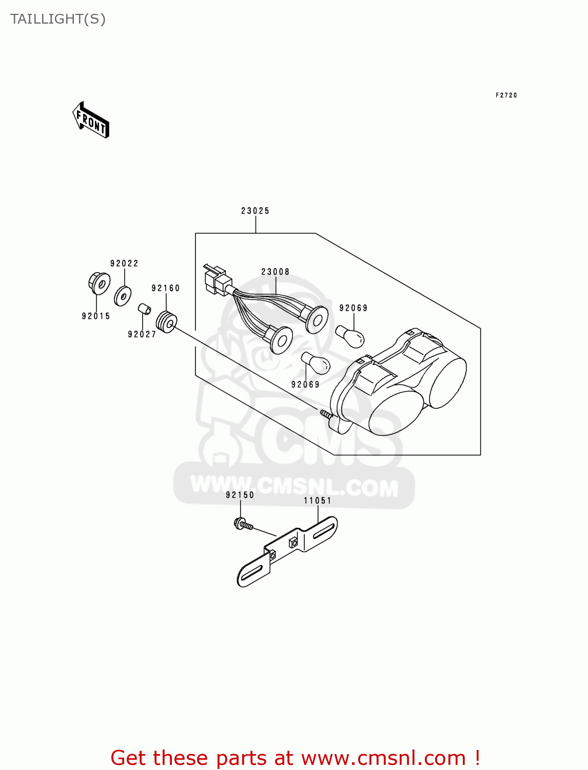 TAILLIGHT(S) ZX900E1P NINJA ZX9R 2000 EUROPE UK FR IS NR