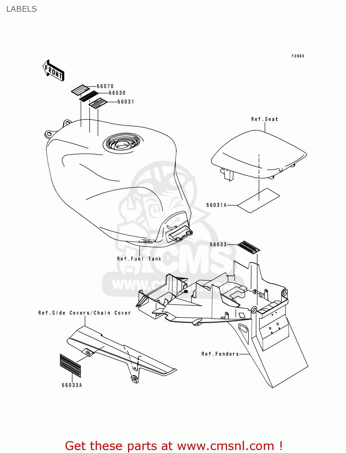 LABELS ZX900E1P NINJA ZX9R 2000 EUROPE UK FR IS NR