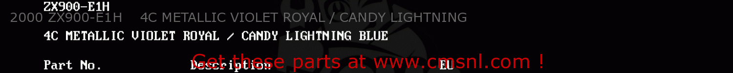 2000 ZX900-E1H    4C METALLIC VIOLET ROYAL / CANDY LIGHTNING ZX900E1P NINJA ZX9R 2000 EUROPE UK FR IS NR