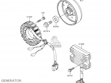 GENERATOR - ZX900E1P NINJA ZX9R 2000 EUROPE UK FR IS NR