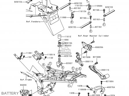 BATTERY CASE - ZX900E1P NINJA ZX9R 2000 EUROPE UK FR IS NR