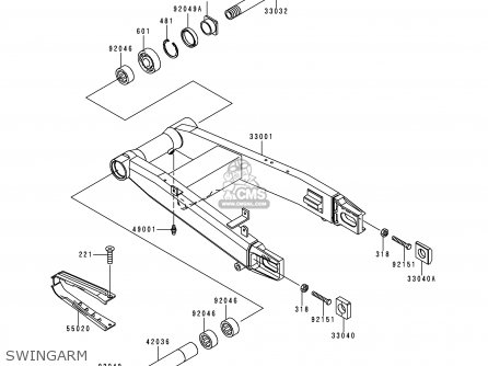 SWINGARM - ZX900E1P NINJA ZX9R 2000 EUROPE UK FR IS NR