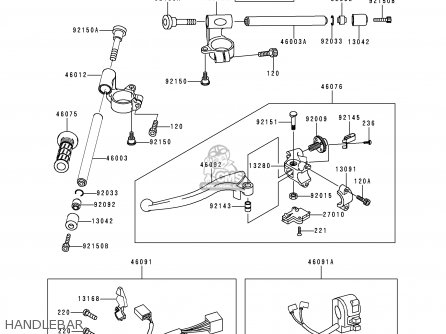 HANDLEBAR - ZX900E1P NINJA ZX9R 2000 EUROPE UK FR IS NR