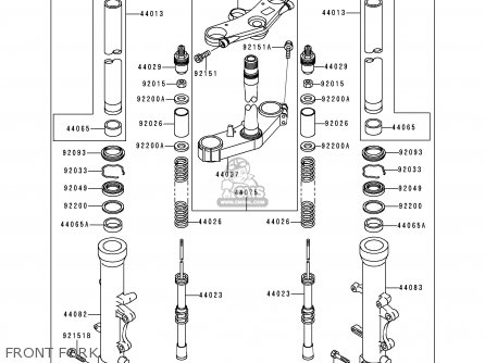 FRONT FORK - ZX900E1P NINJA ZX9R 2000 EUROPE UK FR IS NR