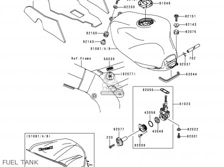 FUEL TANK - ZX900E1P NINJA ZX9R 2000 EUROPE UK FR IS NR