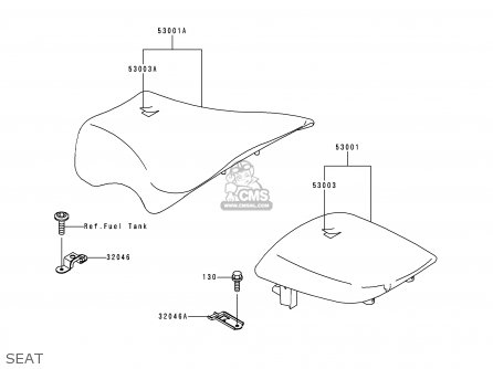 SEAT - ZX900E1P NINJA ZX9R 2000 EUROPE UK FR IS NR