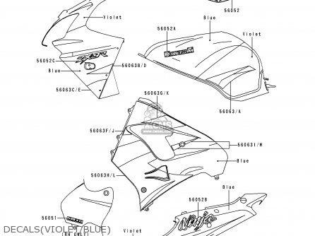DECALS(VIOLET/BLUE) - ZX900E1P NINJA ZX9R 2000 EUROPE UK FR IS NR
