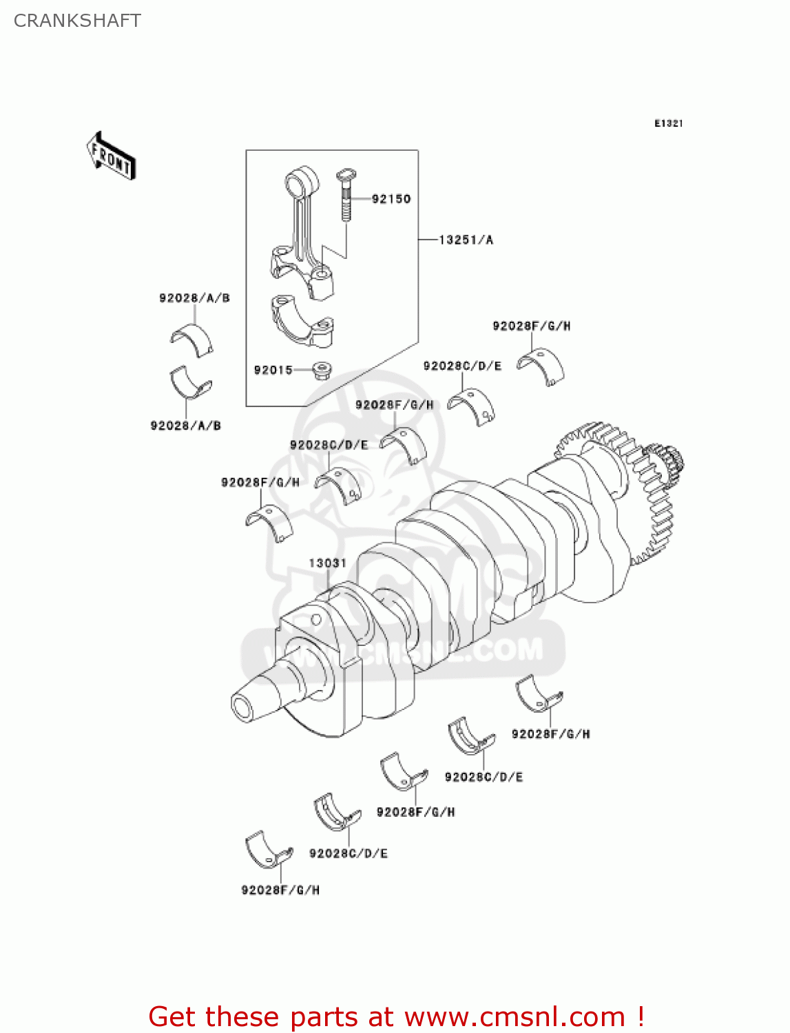 CRANKSHAFT ZX900E2 NINJA ZX9R 2001 USA CALIFORNIA CANADA