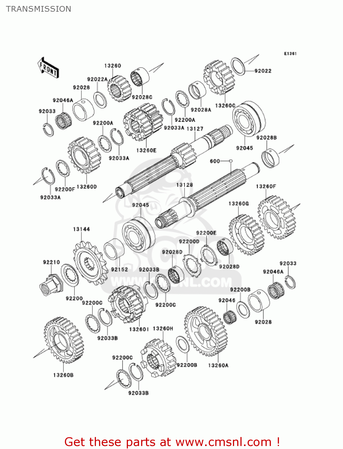 TRANSMISSION ZX900E2 NINJA ZX9R 2001 USA CALIFORNIA CANADA