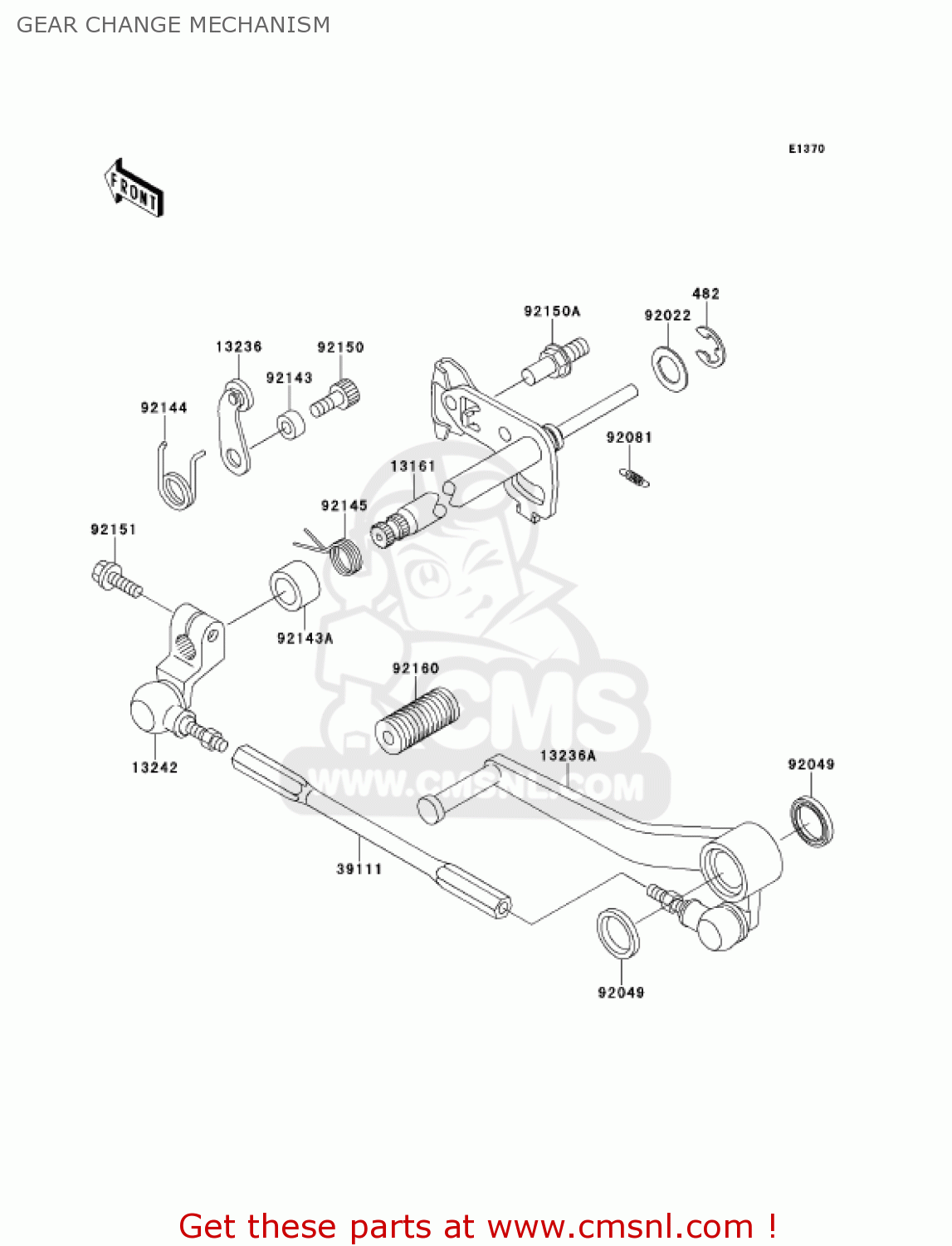 GEAR CHANGE MECHANISM ZX900E2 NINJA ZX9R 2001 USA CALIFORNIA CANADA