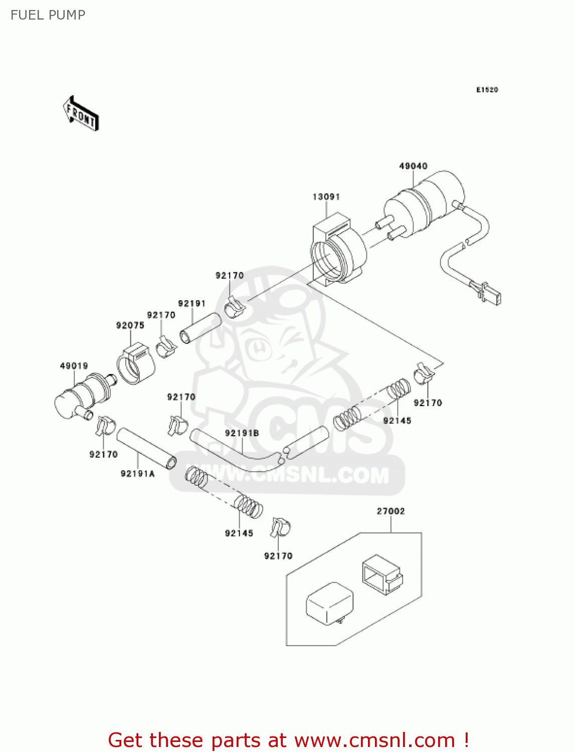 FUEL PUMP ZX900E2 NINJA ZX9R 2001 USA CALIFORNIA CANADA