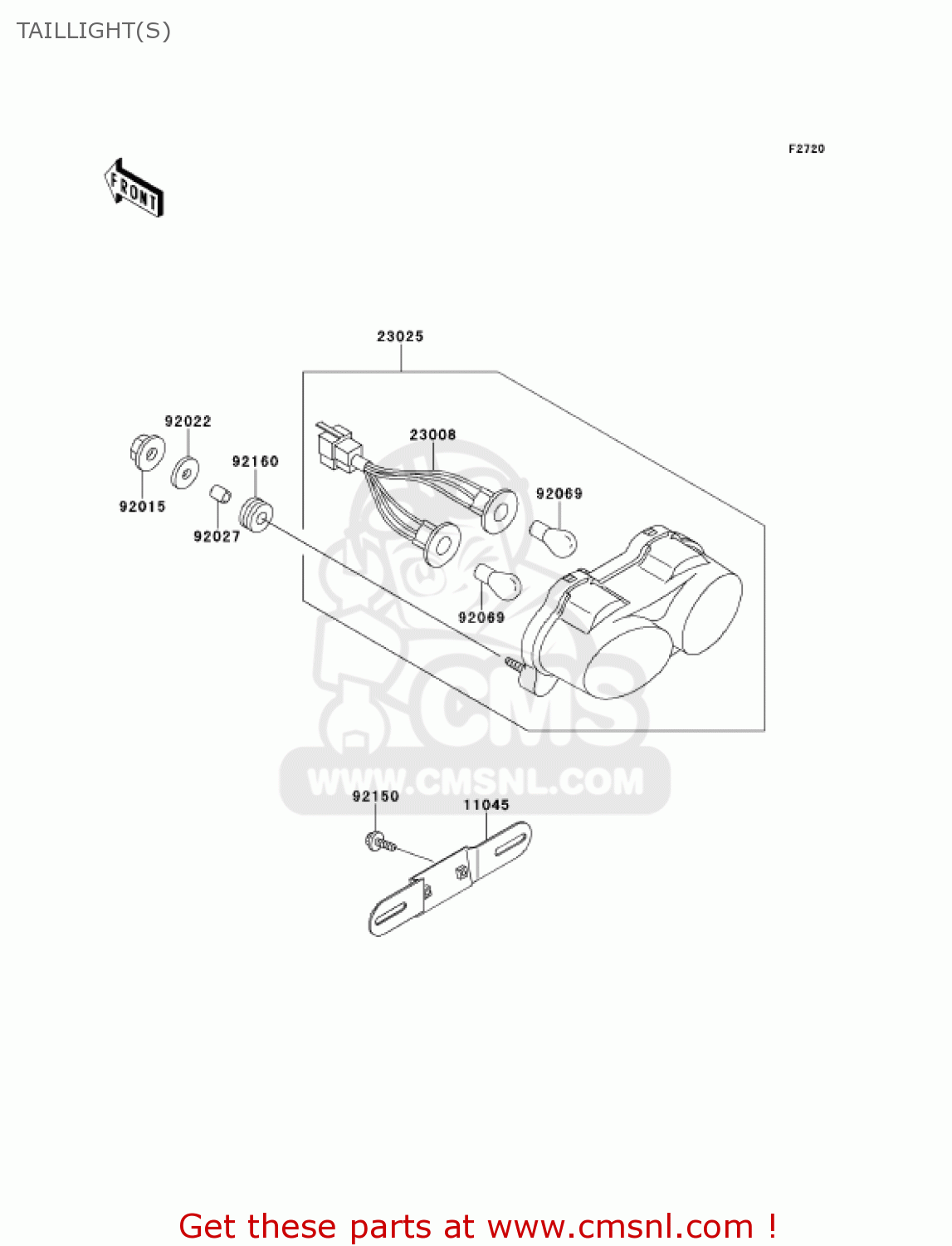 TAILLIGHT(S) ZX900E2 NINJA ZX9R 2001 USA CALIFORNIA CANADA