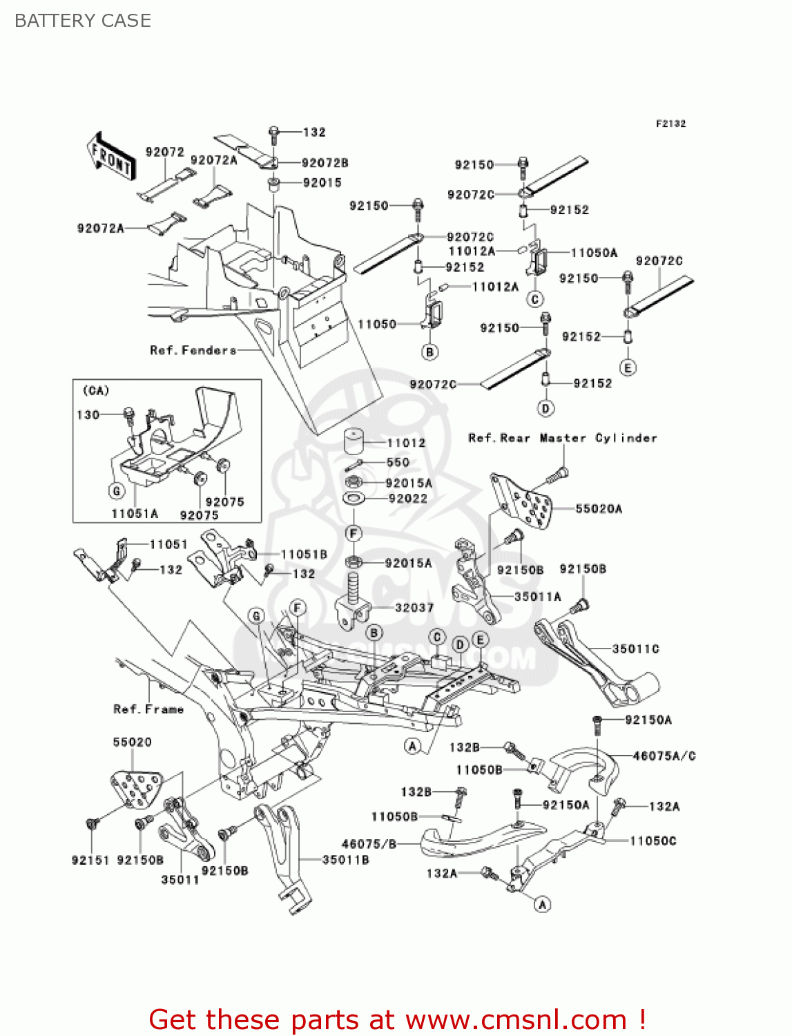 BATTERY CASE ZX900E2 NINJA ZX9R 2001 USA CALIFORNIA CANADA