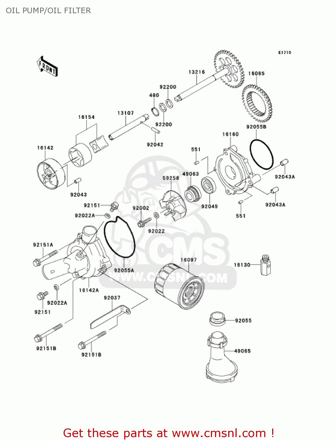 OIL PUMP/OIL FILTER ZX900E2 NINJA ZX9R 2001 USA CALIFORNIA CANADA