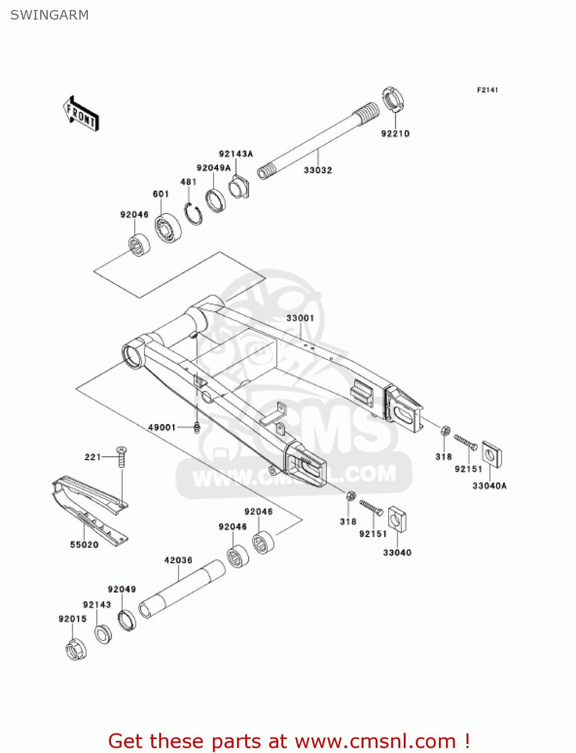 SWINGARM ZX900E2 NINJA ZX9R 2001 USA CALIFORNIA CANADA