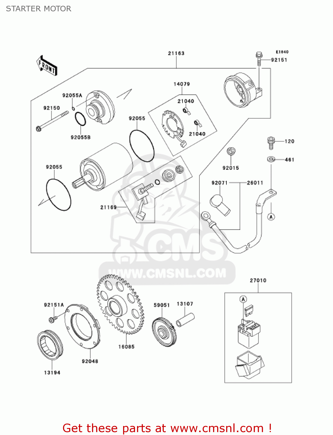 STARTER MOTOR ZX900E2 NINJA ZX9R 2001 USA CALIFORNIA CANADA