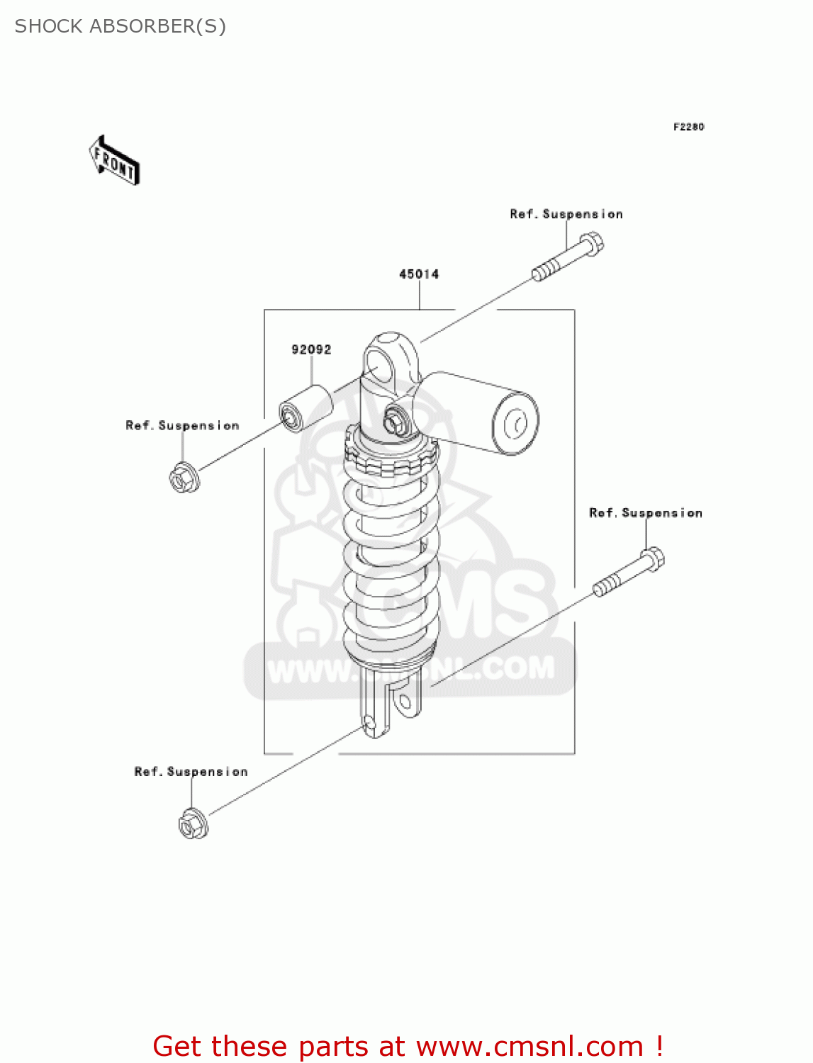SHOCK ABSORBER(S) ZX900E2 NINJA ZX9R 2001 USA CALIFORNIA CANADA
