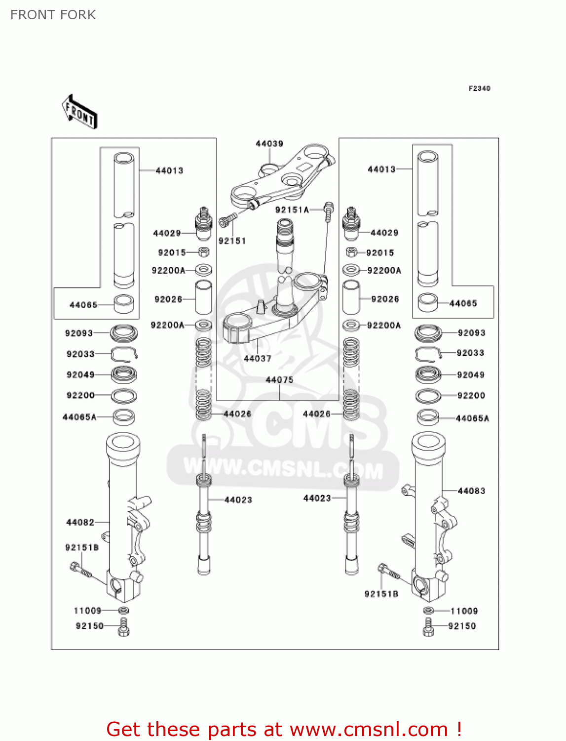 FRONT FORK ZX900E2 NINJA ZX9R 2001 USA CALIFORNIA CANADA