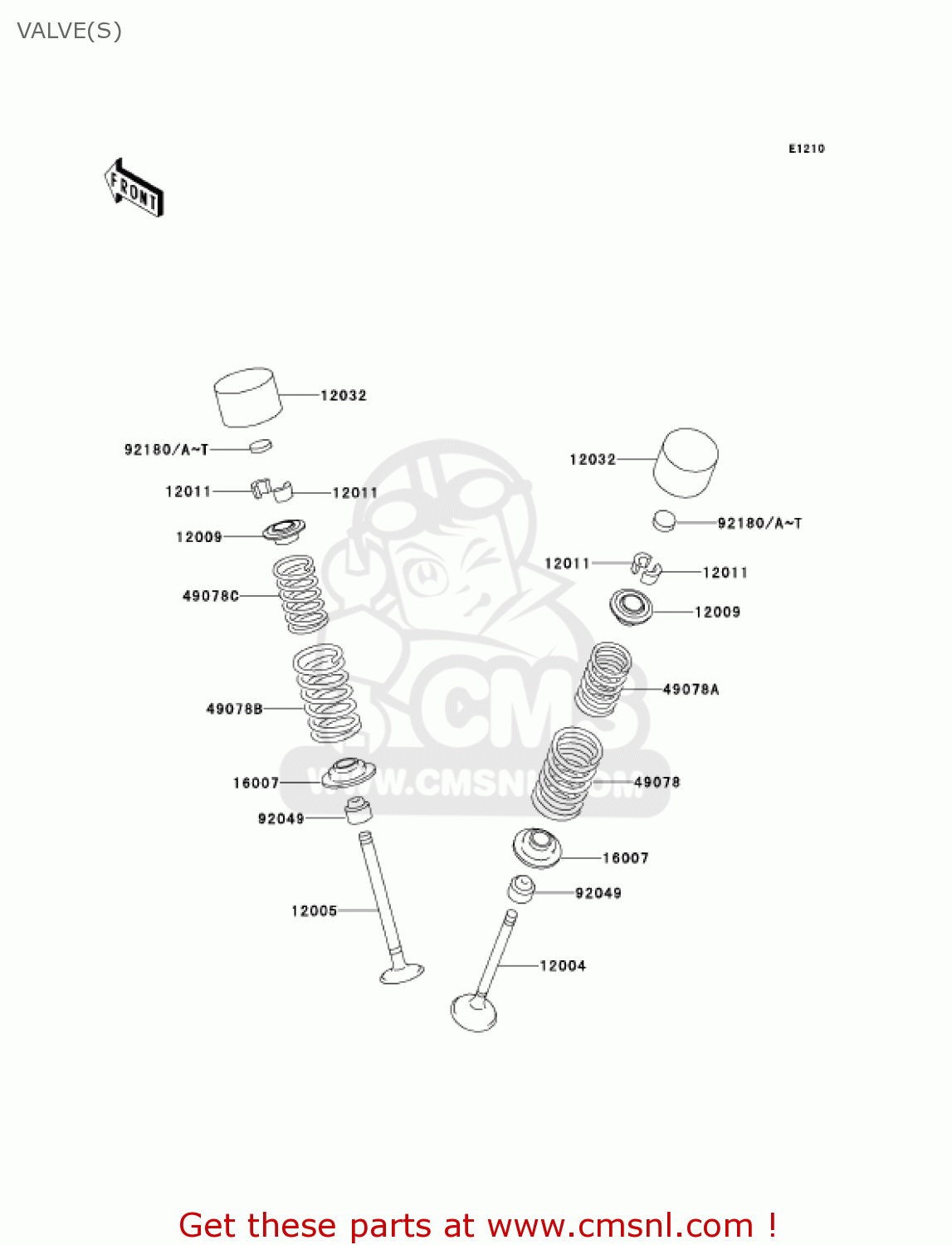 VALVE(S) ZX900E2 NINJA ZX9R 2001 USA CALIFORNIA CANADA