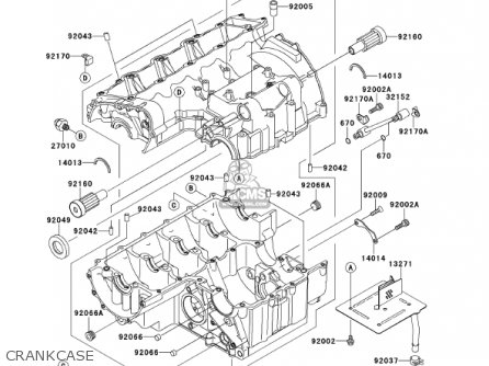 CRANKCASE - ZX900E2 NINJA ZX9R 2001 USA CALIFORNIA CANADA