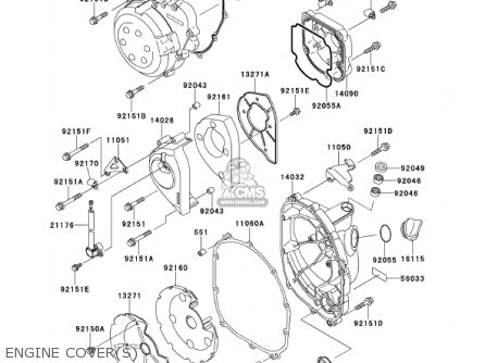 ENGINE COVER(S) - ZX900E2 NINJA ZX9R 2001 USA CALIFORNIA CANADA