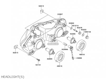 HEADLIGHT(S) - ZX900E2 NINJA ZX9R 2001 USA CALIFORNIA CANADA