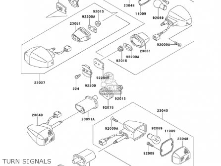 TURN SIGNALS - ZX900E2 NINJA ZX9R 2001 USA CALIFORNIA CANADA