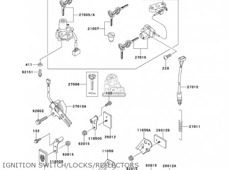 IGNITION SWITCH/LOCKS/REFLECTORS - ZX900E2 NINJA ZX9R 2001 USA CALIFORNIA CANADA