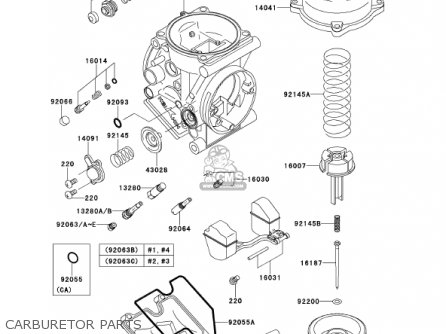 CARBURETOR PARTS - ZX900E2 NINJA ZX9R 2001 USA CALIFORNIA CANADA