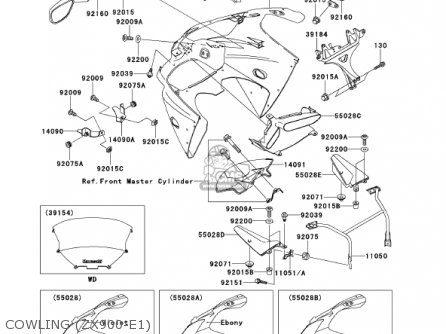 COWLING (ZX900-E1) - ZX900E2 NINJA ZX9R 2001 USA CALIFORNIA CANADA