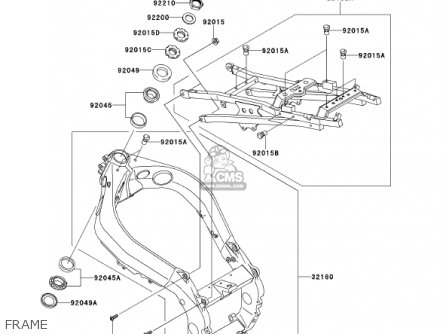 FRAME - ZX900E2 NINJA ZX9R 2001 USA CALIFORNIA CANADA