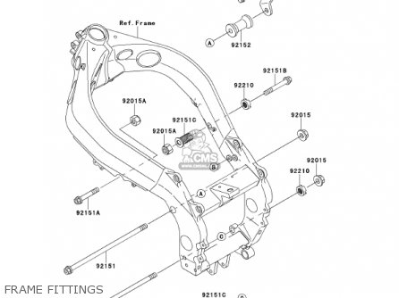 FRAME FITTINGS - ZX900E2 NINJA ZX9R 2001 USA CALIFORNIA CANADA