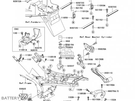 BATTERY CASE - ZX900E2 NINJA ZX9R 2001 USA CALIFORNIA CANADA