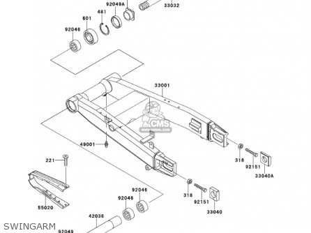 SWINGARM - ZX900E2 NINJA ZX9R 2001 USA CALIFORNIA CANADA