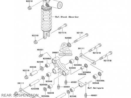 REAR SUSPENSION - ZX900E2 NINJA ZX9R 2001 USA CALIFORNIA CANADA