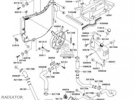 RADIATOR - ZX900E2 NINJA ZX9R 2001 USA CALIFORNIA CANADA