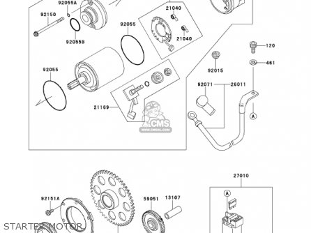 STARTER MOTOR - ZX900E2 NINJA ZX9R 2001 USA CALIFORNIA CANADA