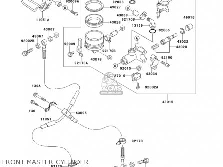 FRONT MASTER CYLINDER - ZX900E2 NINJA ZX9R 2001 USA CALIFORNIA CANADA