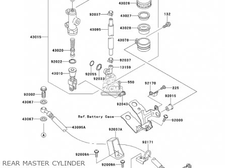 REAR MASTER CYLINDER - ZX900E2 NINJA ZX9R 2001 USA CALIFORNIA CANADA