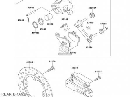 REAR BRAKE - ZX900E2 NINJA ZX9R 2001 USA CALIFORNIA CANADA