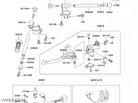HANDLEBAR - ZX900E2 NINJA ZX9R 2001 USA CALIFORNIA CANADA