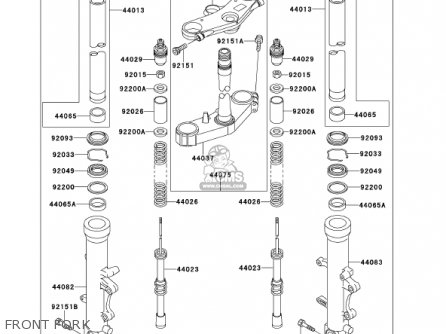 FRONT FORK - ZX900E2 NINJA ZX9R 2001 USA CALIFORNIA CANADA