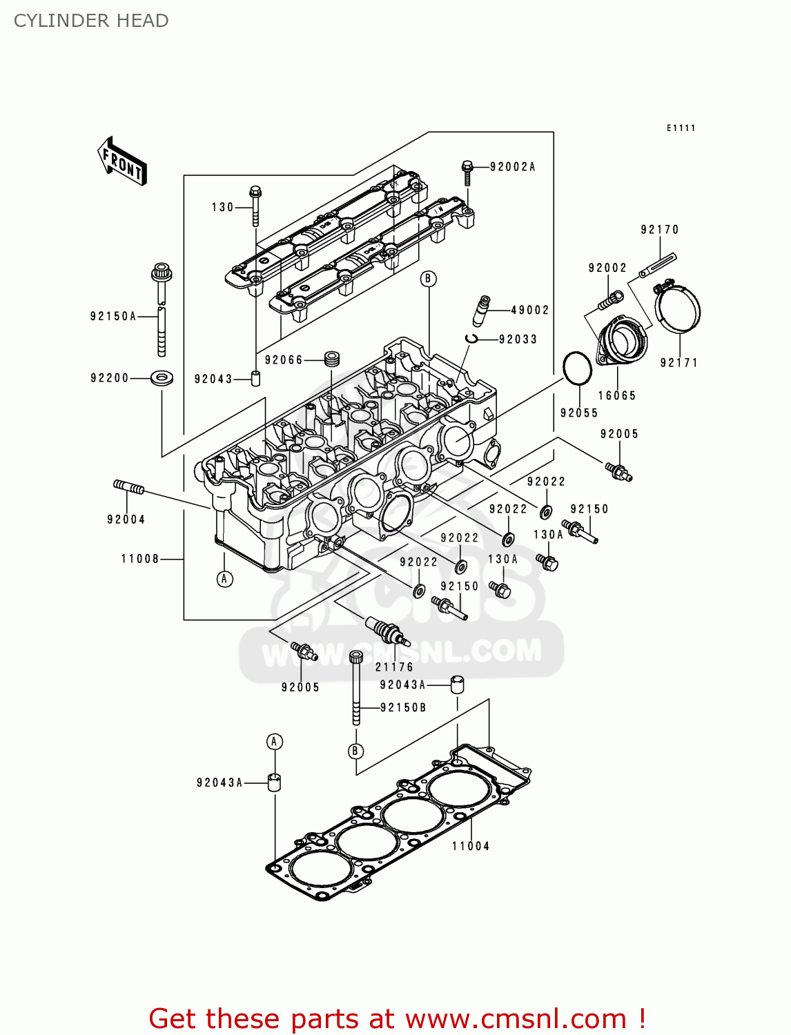 CYLINDER HEAD ZX900EH1 NINJA ZX9R 2000 EUROPE UK FR IS NR
